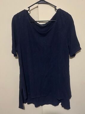 Eileen Fisher Deep Navy Short-Sleeve Layered Tee
